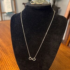 Gold Plated Infinity Necklace and Bracelet set